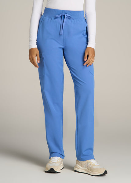 Women Solid Plain Cotton Sky Blue Regular Fit Trouser Pant