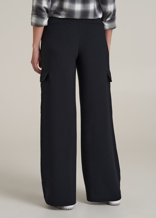 Cargo Wide Leg Dress Pant Women's in Black