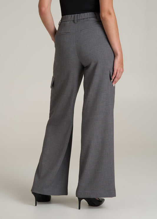 Cargo Wide Leg Dress Pant Women's in Graphic Charcoal