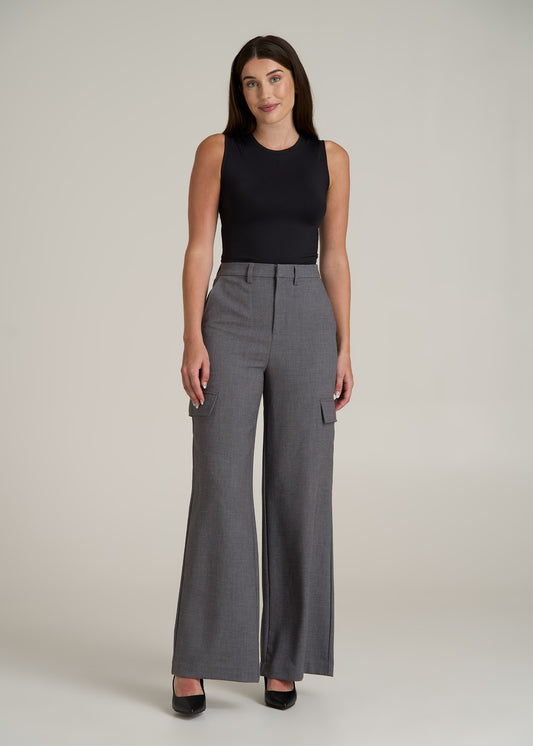 Cargo Wide Leg Dress Pant Women's in Graphic Charcoal