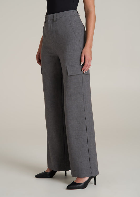 Cargo Wide Leg Dress Pant Women's in Graphic Charcoal