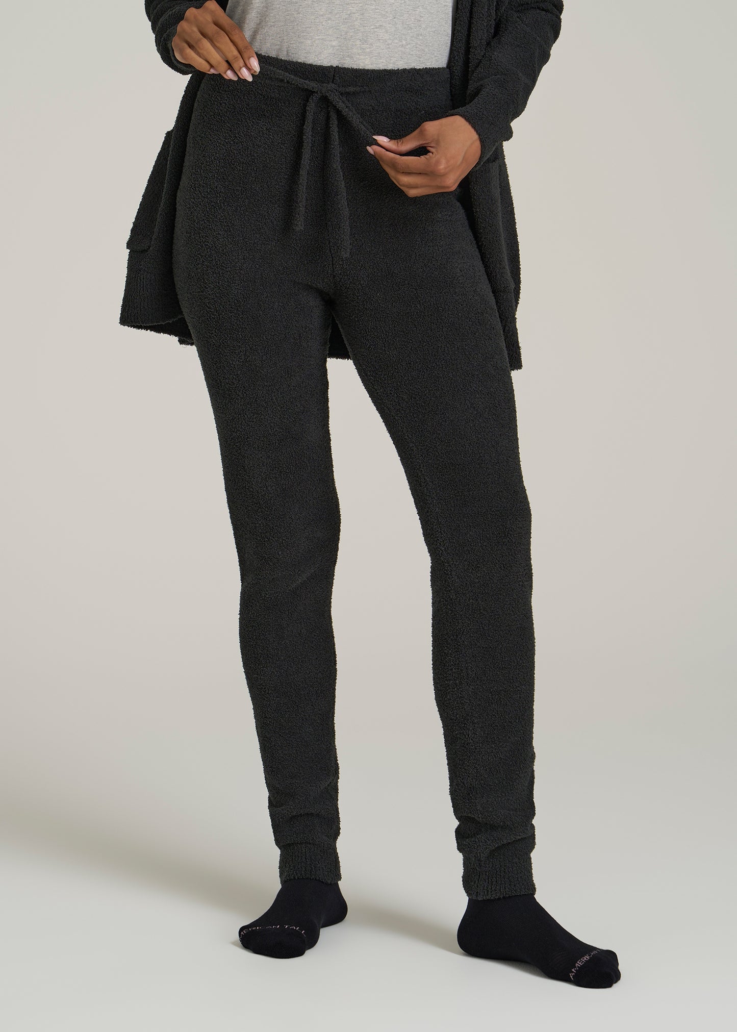 Chenille Leggings for Tall Women in Black