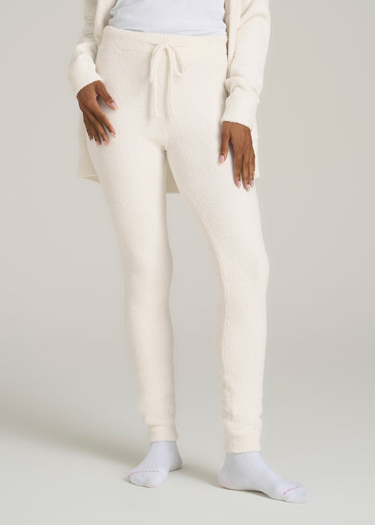 Chenille Leggings for Tall Women in White Alyssum