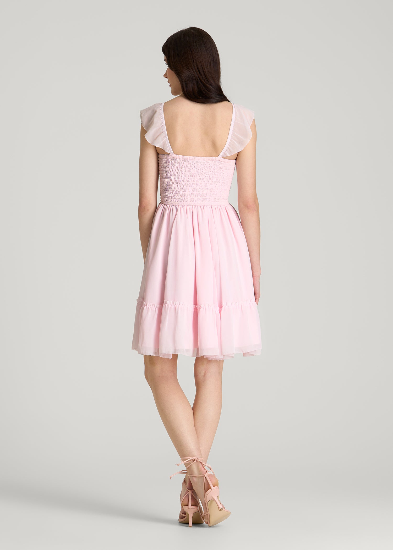 pink mini cocktail dress Chiffon Mini Dress for Tall Women