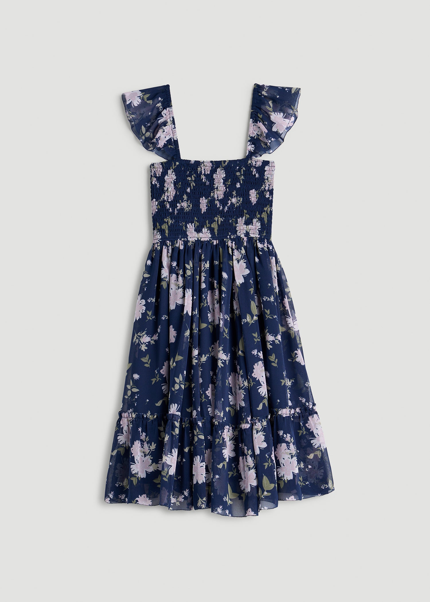 frock mini dress Chiffon Mini Gumdrop Dress for Tall Women in Dark Navy Floral S / Tall / Dark Navy Floral