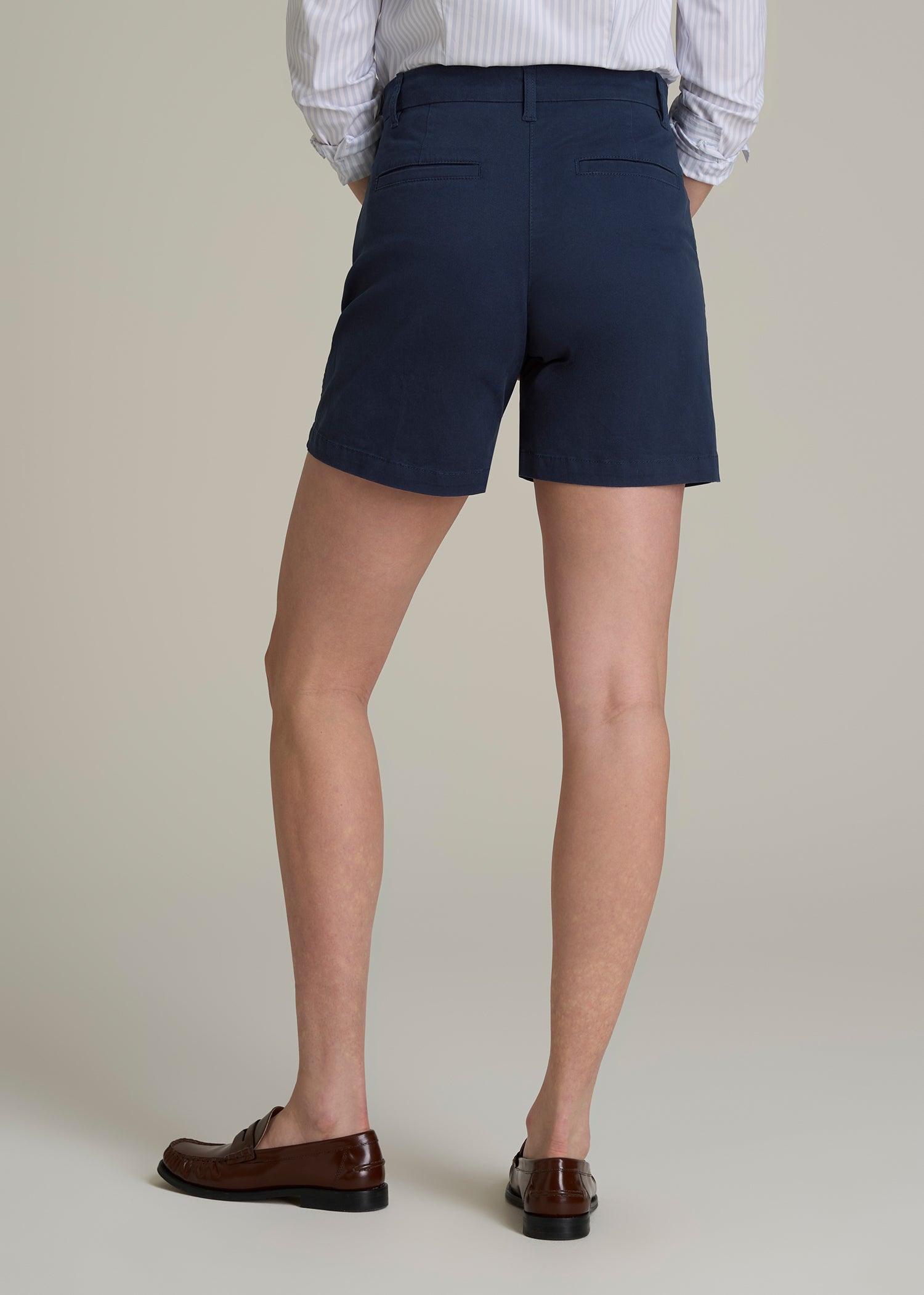 Chino Shorts for Tall Women in Navy