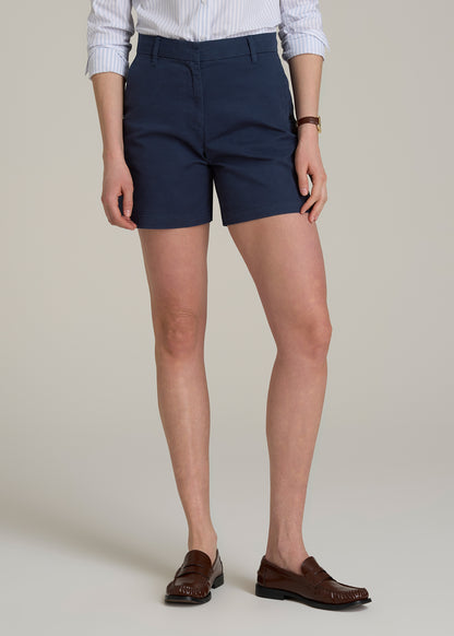 Chino Shorts for Tall Women in Navy