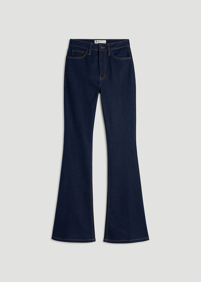 Chloe High Rise Flare Jeans for Tall Women in Deep Indigo Wash