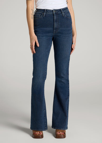 Chloe High Rise Flare Jeans for Tall Women in Deep Indigo Wash 31 / 35 / Deep Indigo Wash