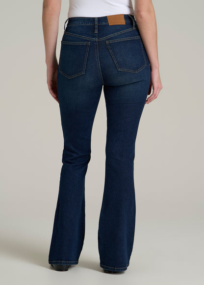 Chloe High Rise Flare Jeans for Tall Women in Indigo Dusk