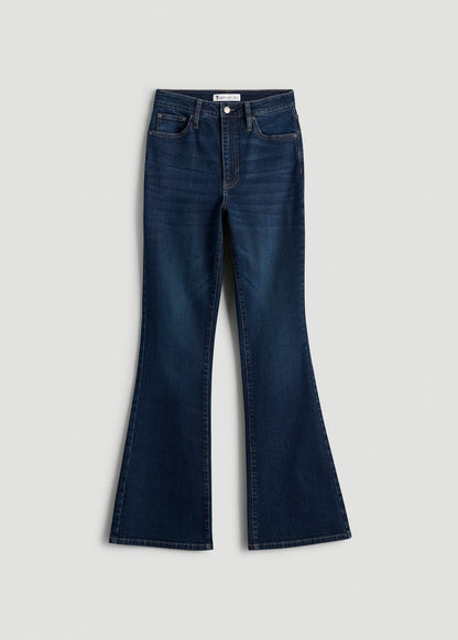 Chloe High Rise Flare Jeans for Tall Women in Indigo Dusk