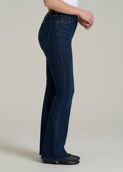 Chloe High Rise Flare Jeans for Tall Women in Indigo Dusk