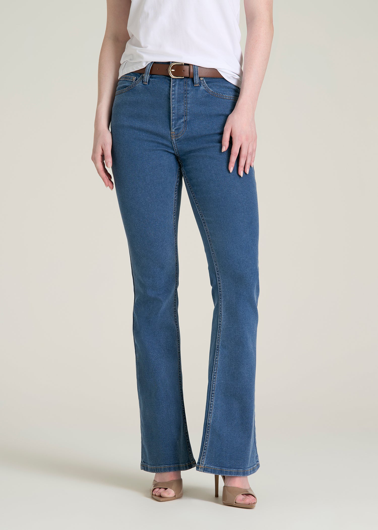 Chloe High Rise Flare Jeans for Tall Women in New Colorado Blue