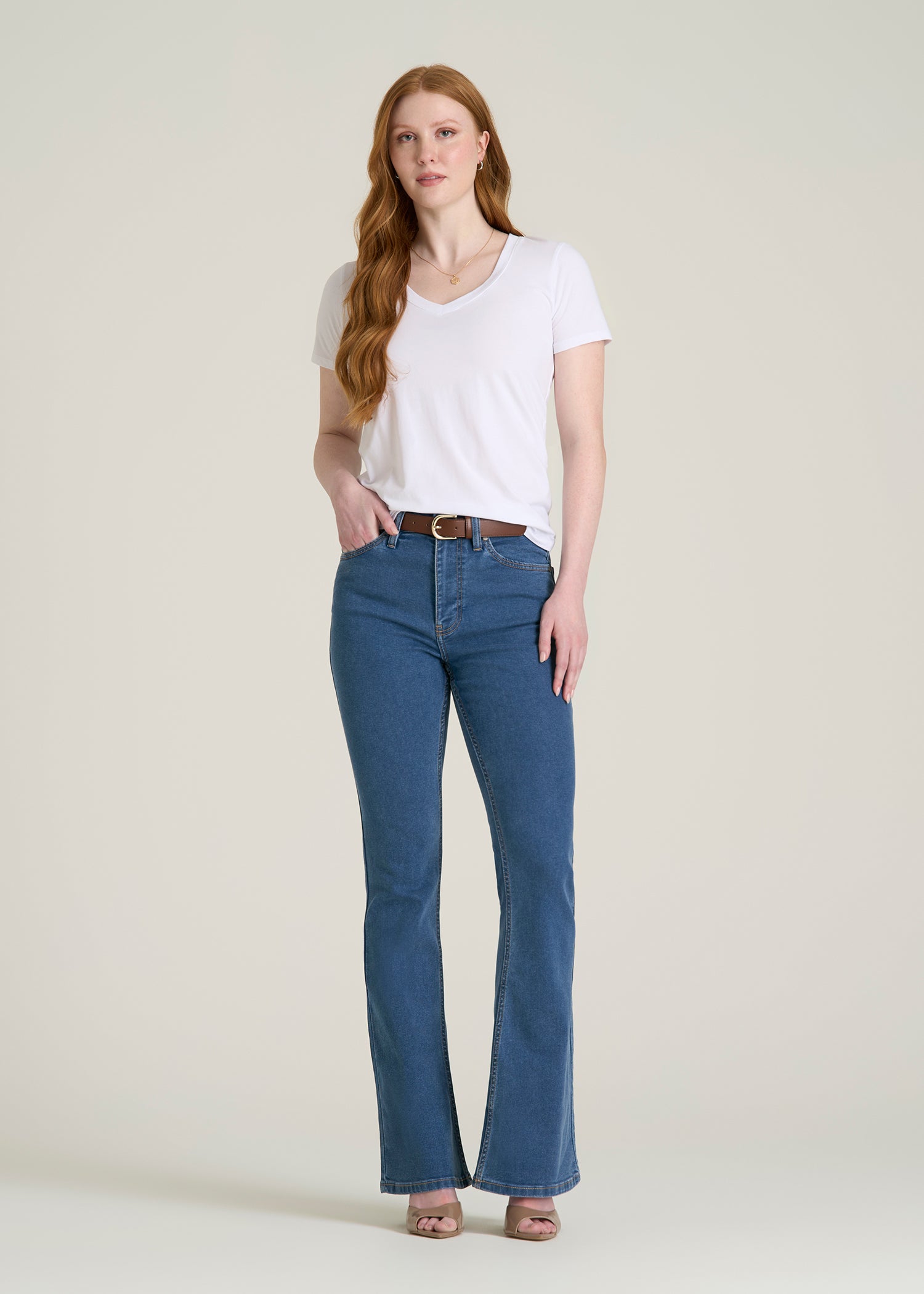 Chloe High Rise Flare Jeans for Tall Women in New Colorado Blue