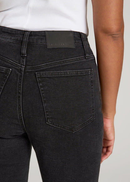 Chloe High Rise Flare Jeans for Tall Women in Onyx Black Wash