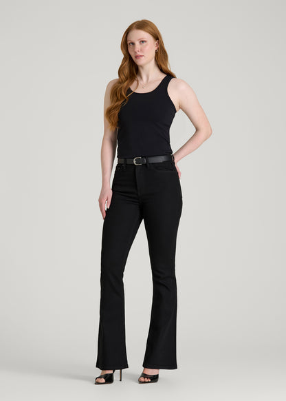 Chloe High Rise Flare Jeans for Tall Women in Optimum Black