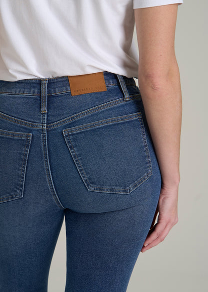 Chloe High Rise Flare Jeans for Tall Women in Stellar Blue Wash