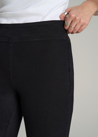 Chloe Pull-on Flare Jeans for Tall Women in Washed Black