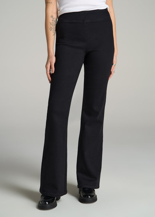 Chloe Pull-on Flare Jeans for Tall Women in Washed Black
