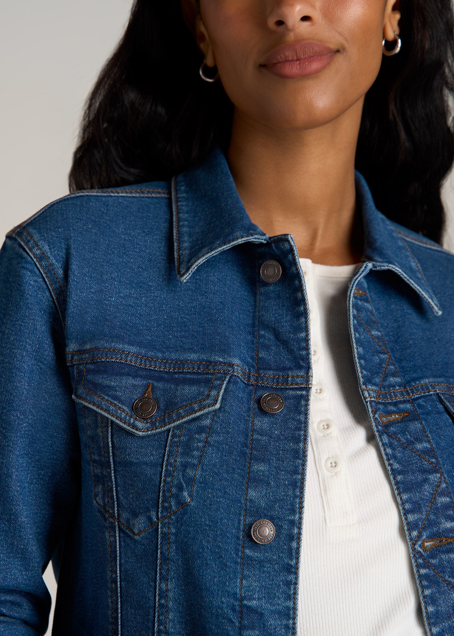 Women's Tall Denim Jacket in Vintage Medium Blue | American Tall