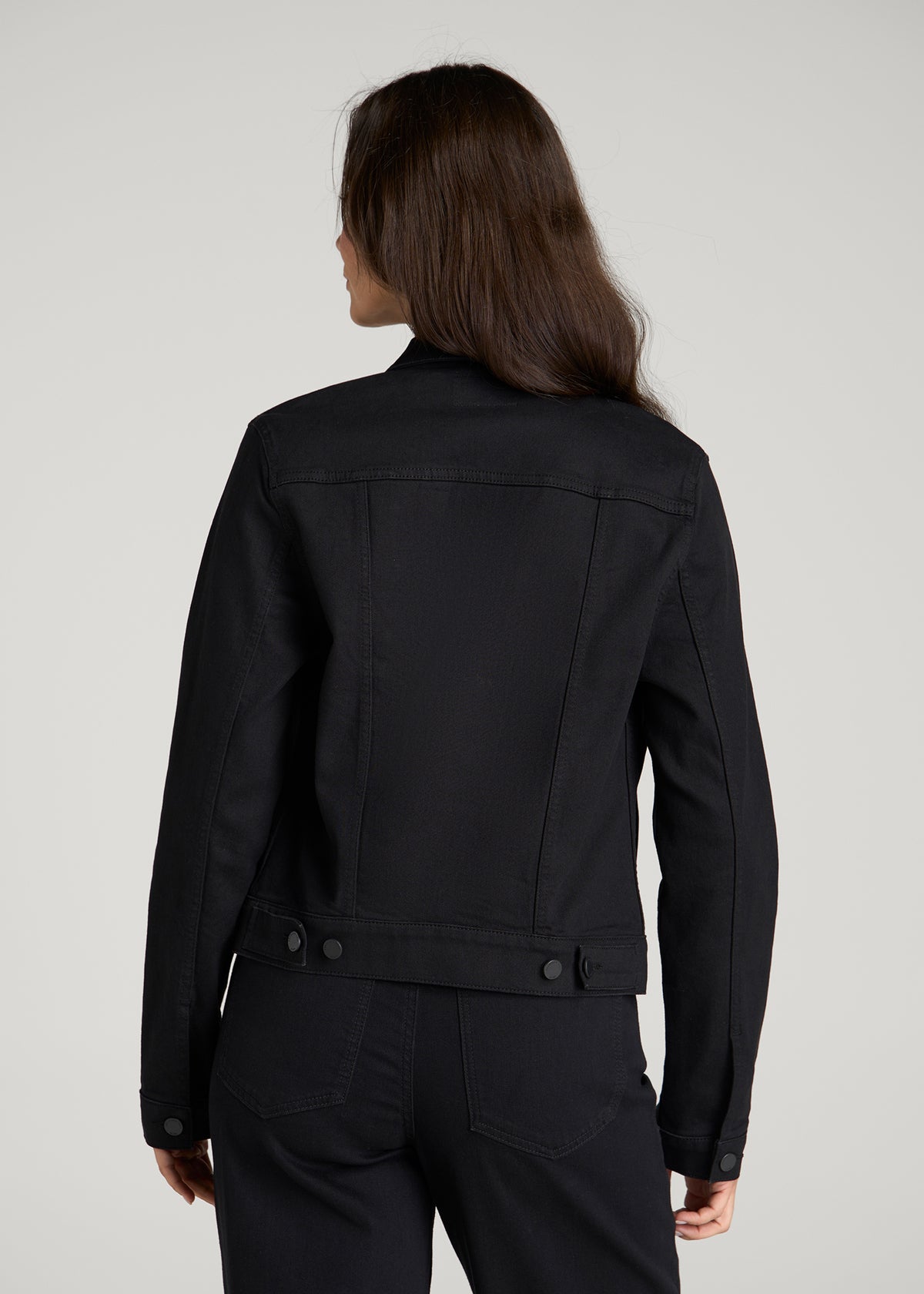 Classic Denim Jacket for Tall Women in Optimum Black