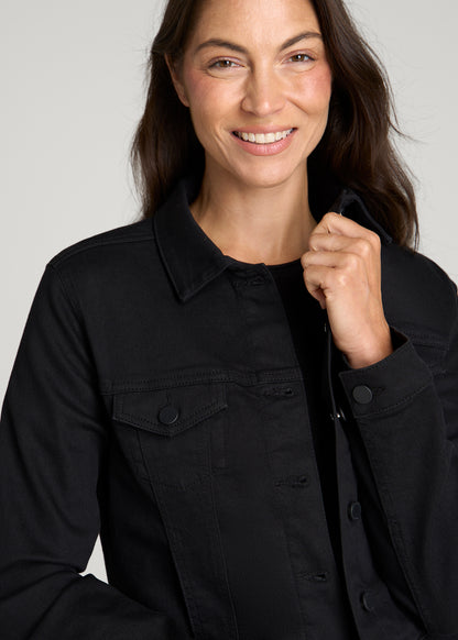Classic Denim Jacket for Tall Women in Optimum Black