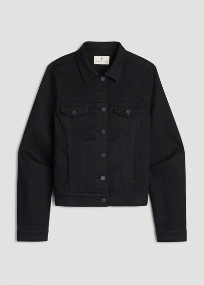 Classic Denim Jacket for Tall Women in Optimum Black