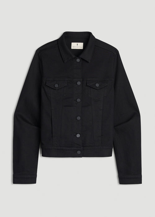 Classic Denim Jacket for Tall Women in Optimum Black