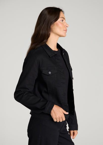 Classic Denim Jacket for Tall Women in Optimum Black