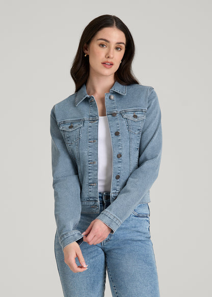 Classic Denim Jacket for Tall Women in Perfect Blue