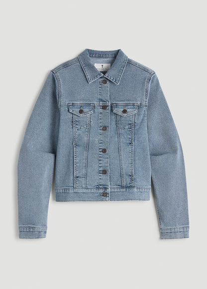 Classic Denim Jacket for Tall Women in Perfect Blue