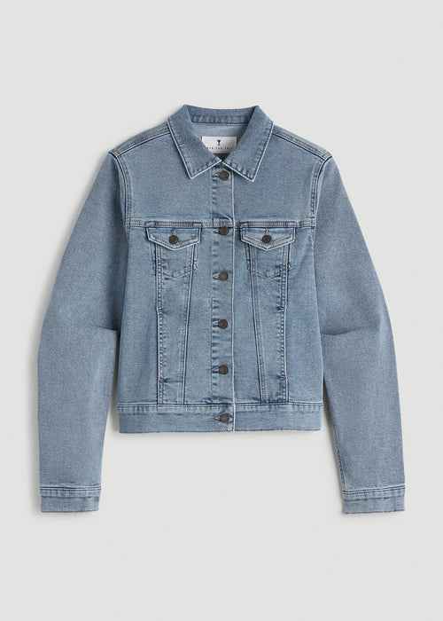 Classic Denim Jacket for Tall Women in Perfect Blue