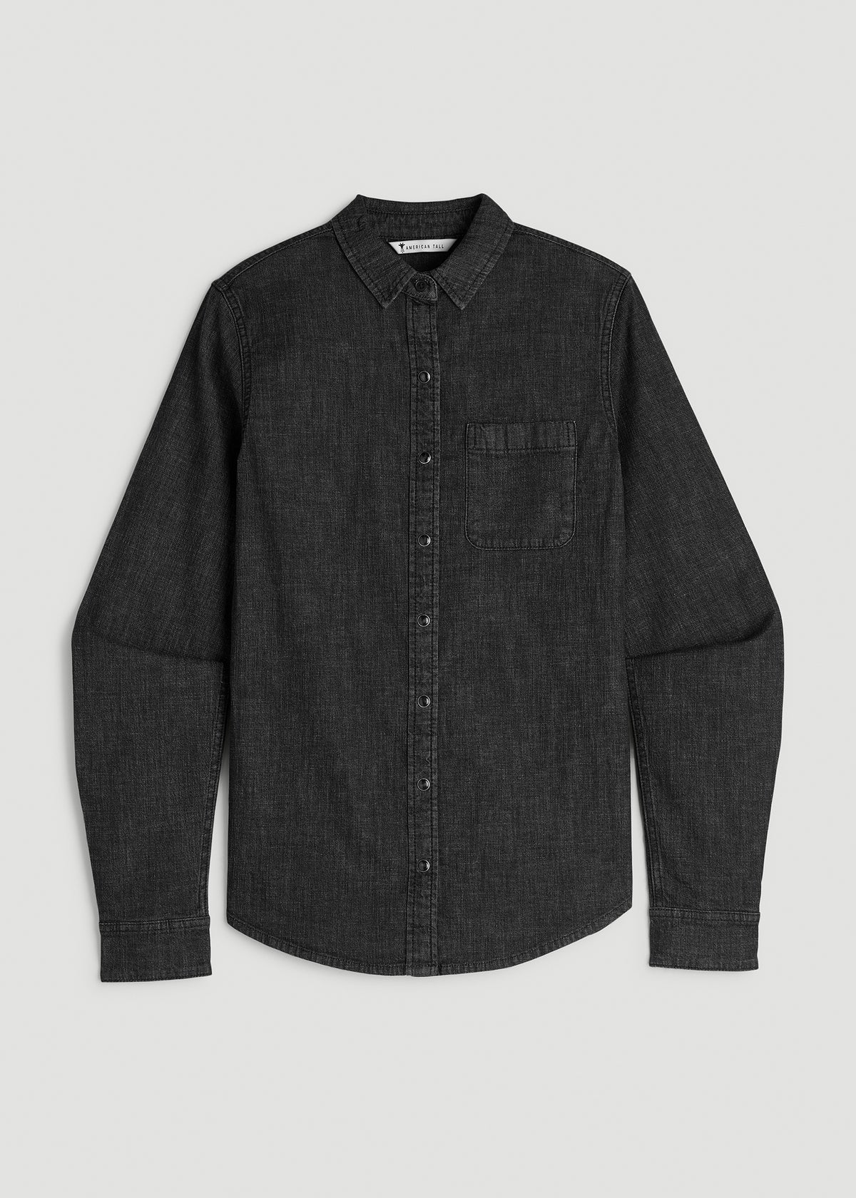 Classic Denim Shirt for Tall Women in Black Wash