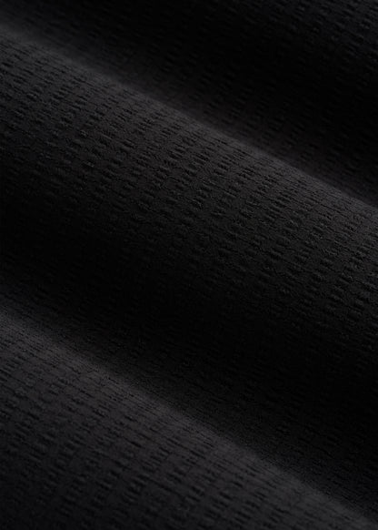 Coastal Perforated Sleeveless Polo for Tall Women in Black