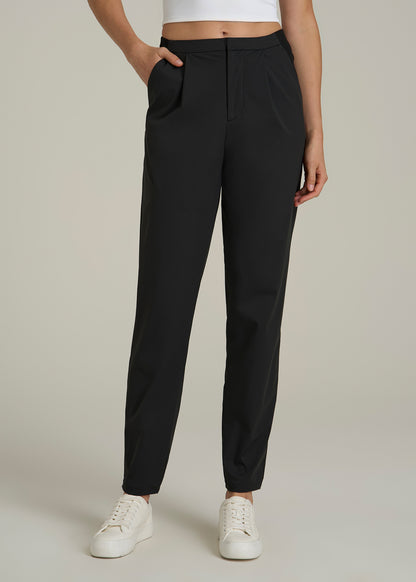Commuter Pleated Jogger Pant for Tall Women in Black