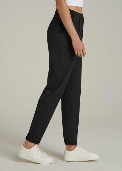 Commuter Pleated Jogger Pant for Tall Women in Black