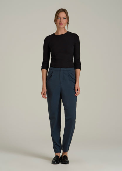 Commuter Pleated Jogger Pant in for Tall Women Navy
