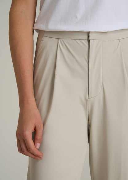 Commuter Pleated Jogger Pant for Tall Women in Stone