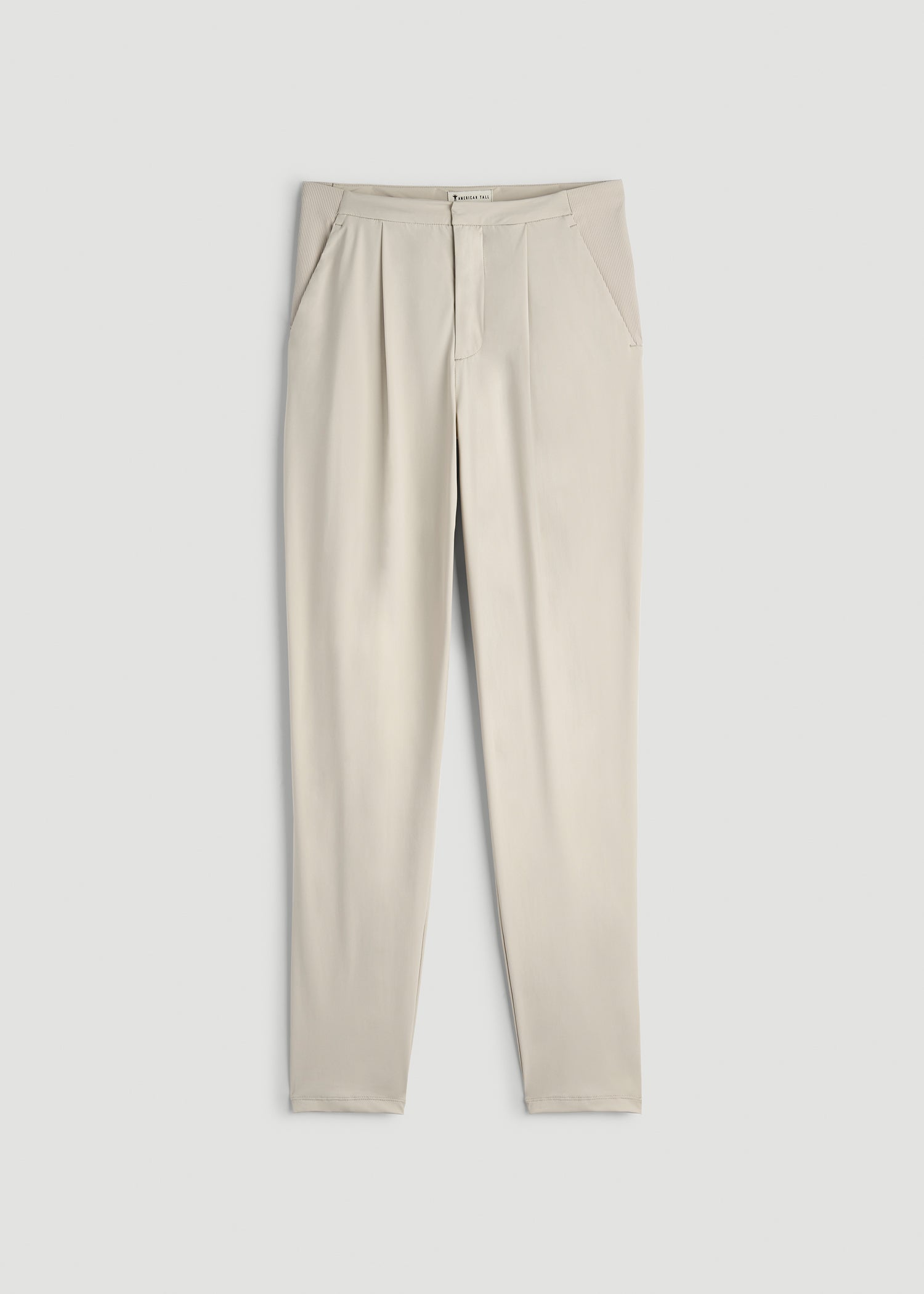 Commuter Pleated Jogger Pant for Tall Women in Stone