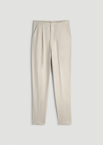 Commuter Pleated Jogger Pant for Tall Women in Stone