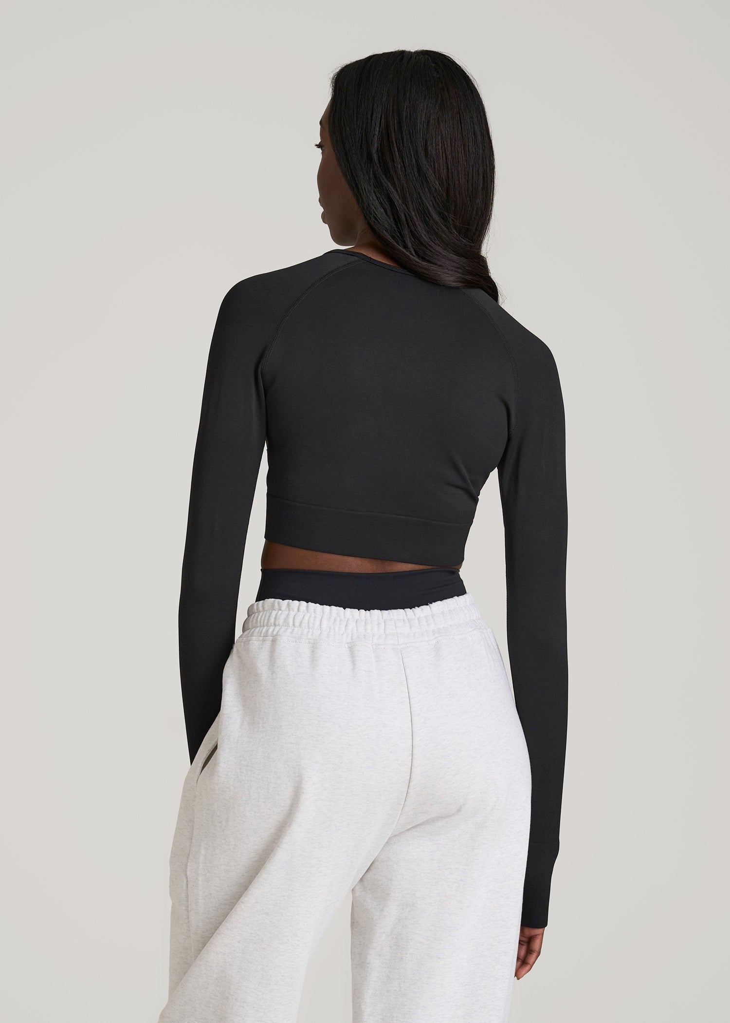 トップス OPTSTUFF DRAWSTRING NYLON LONG-SLEEVE T Compression Long Sleeve Cropped Training Top for Tall Women