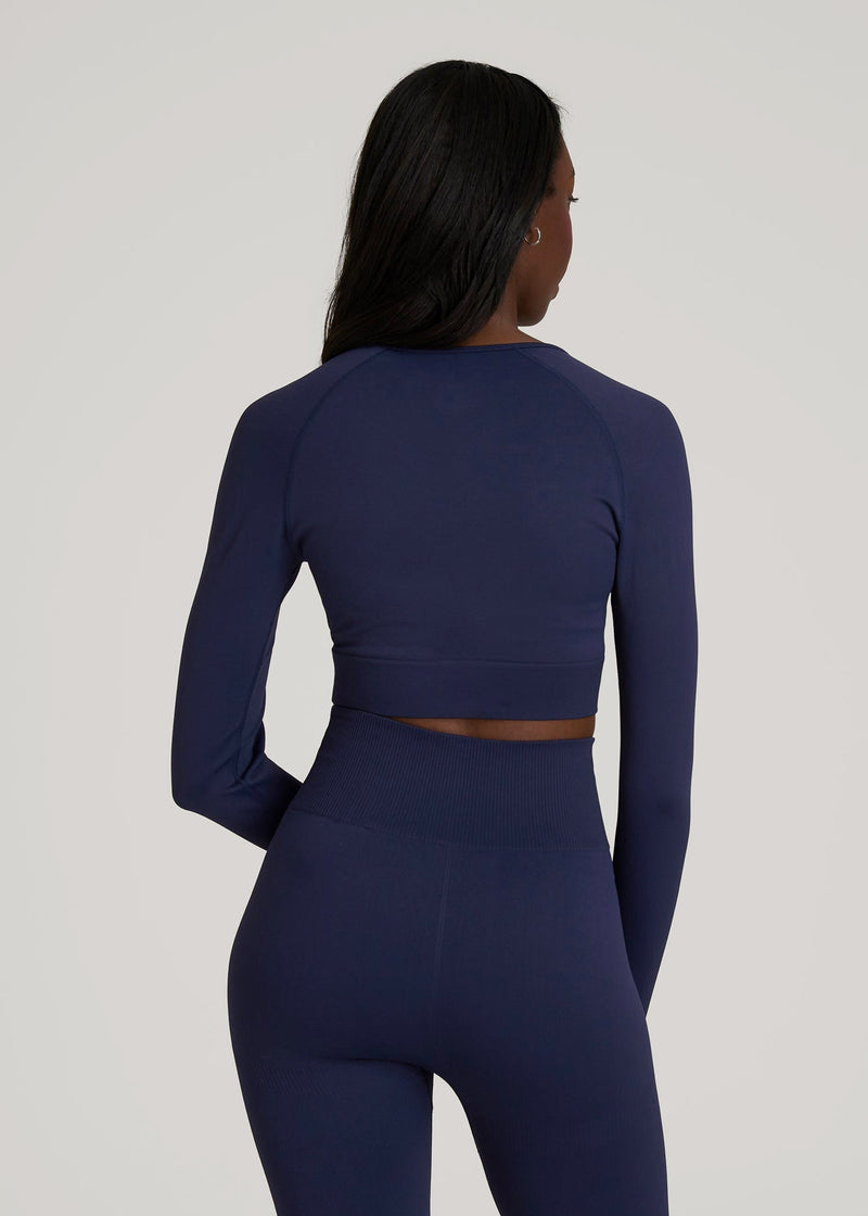 Compression Long Sleeve Cropped Training Top for Tall Women | American Tall