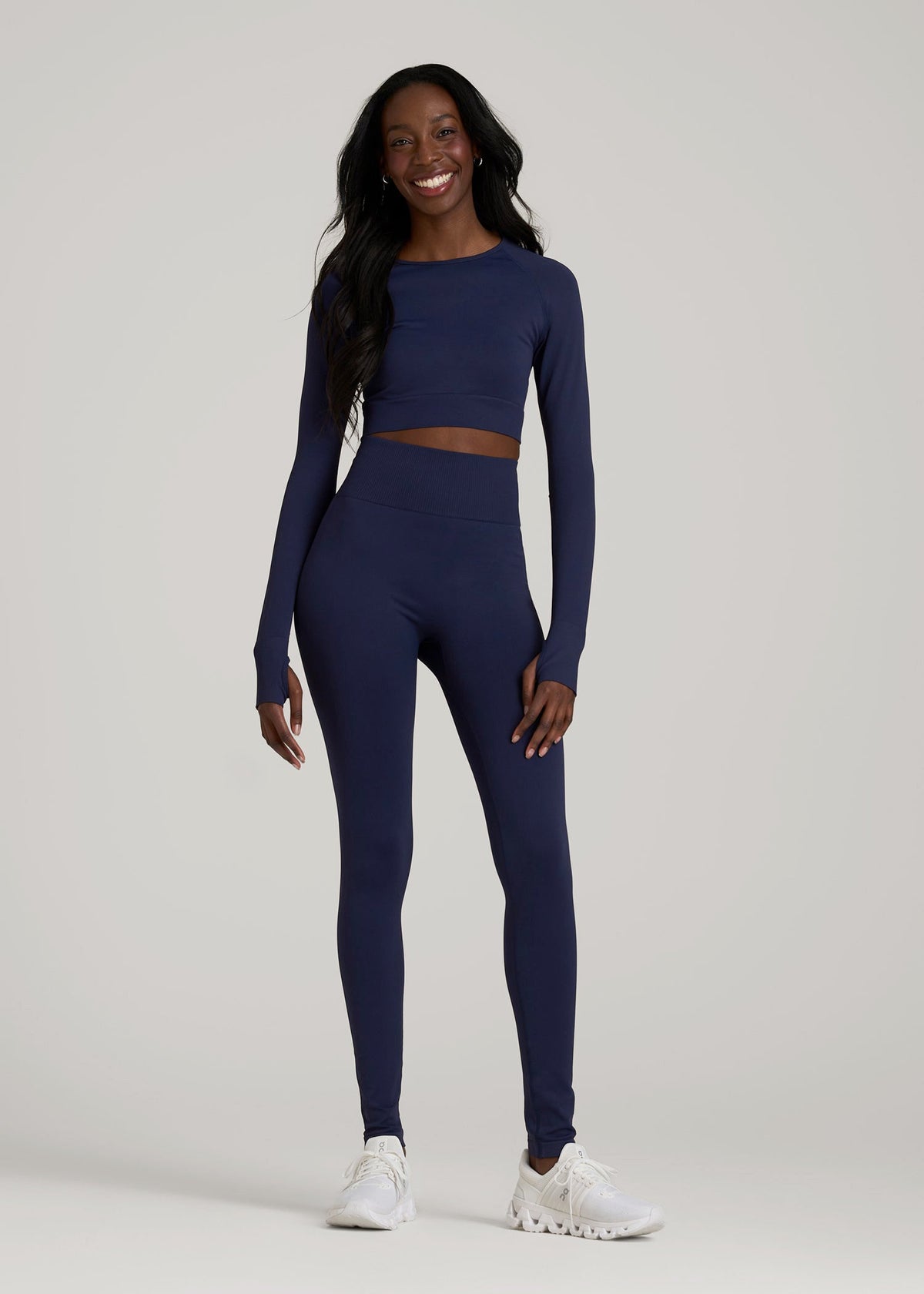 Compression Long Sleeve Cropped Training Top for Tall Women | American Tall