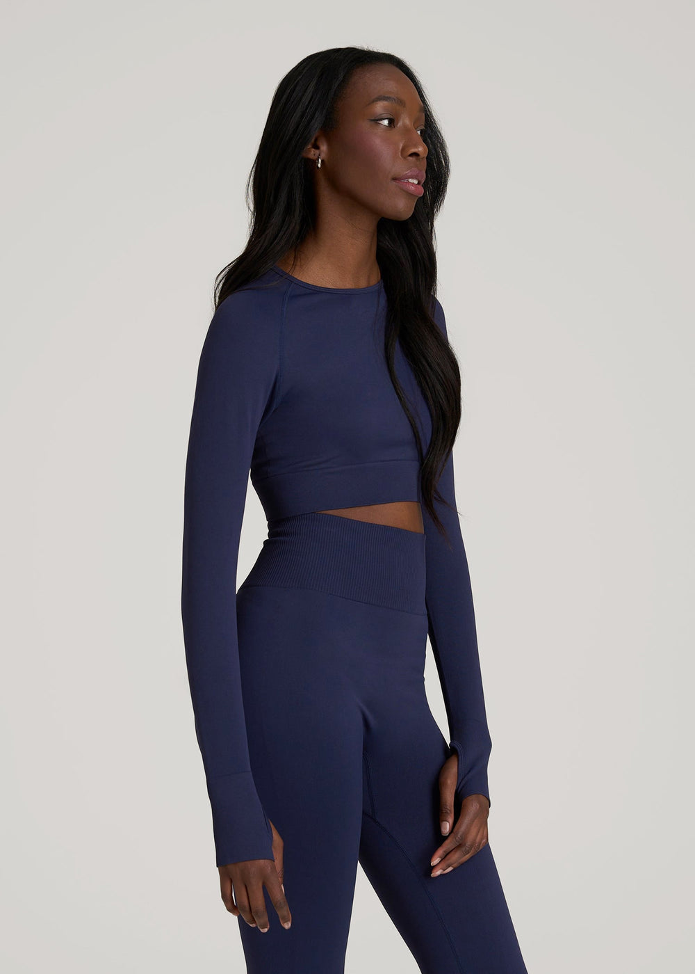 Compression Long Sleeve Cropped Training Top for Tall Women | American Tall