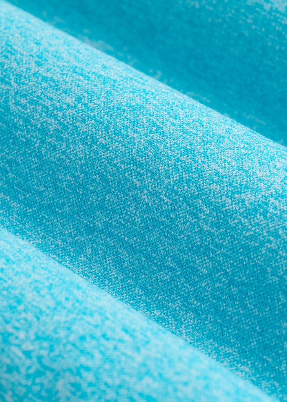 Compression Long Sleeve Cropped Training Top for Tall Women in Scuba Blue Mix