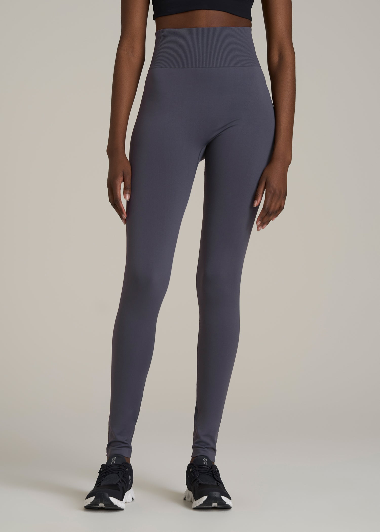 Compression Training Leggings for Tall Women in Periscope Grey
