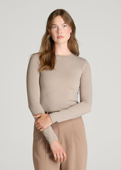 Contour Jersey Long Sleeve Crewneck for Tall Women in Moon Rock