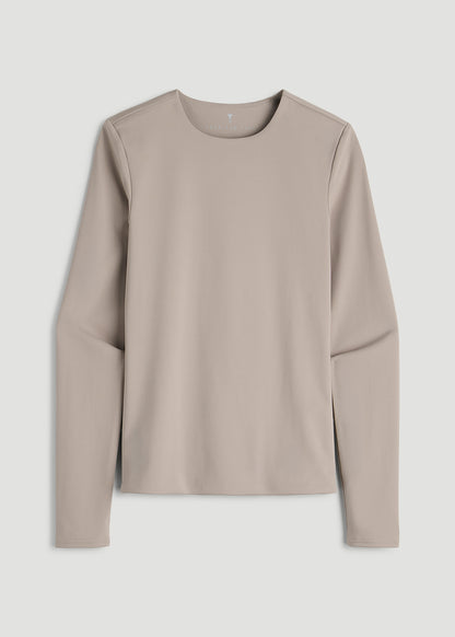 Contour Jersey Long Sleeve Crewneck for Tall Women in Moon Rock