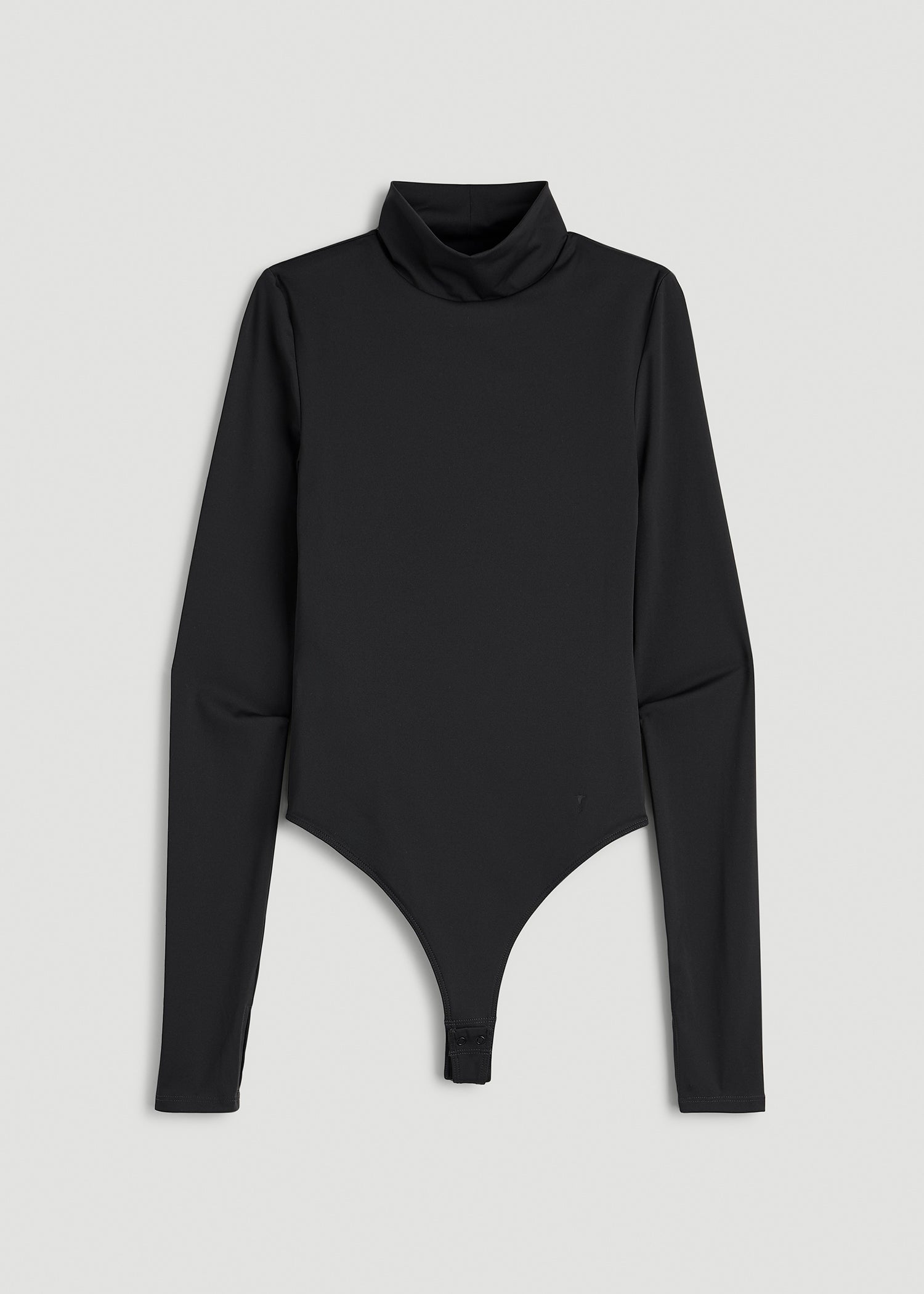 Contour Jersey Long Sleeve Turtleneck Bodysuit for Tall Women in Black