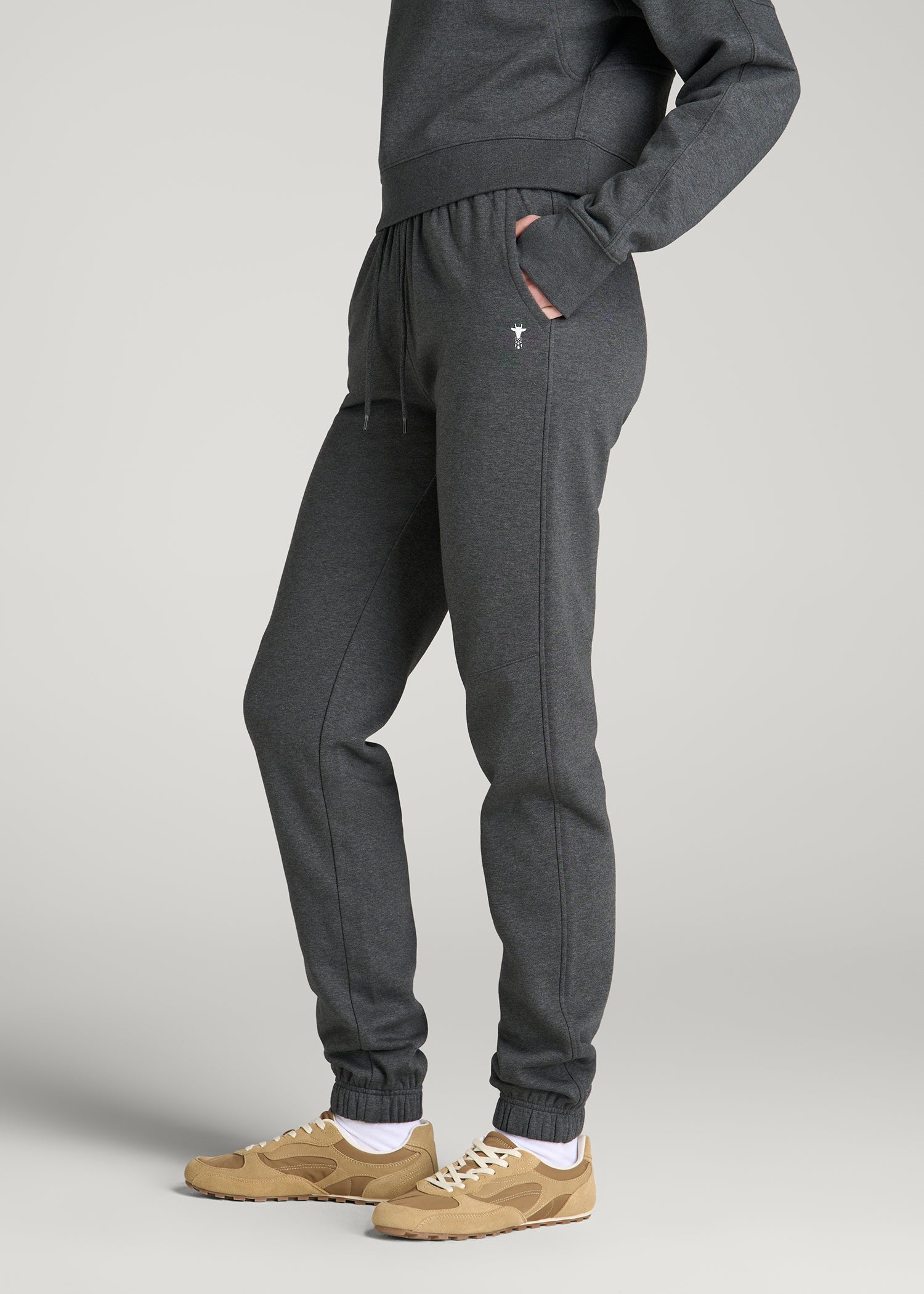 Core Motion Slim Fit Sweatpants for Tall Women in Charcoal Mix
